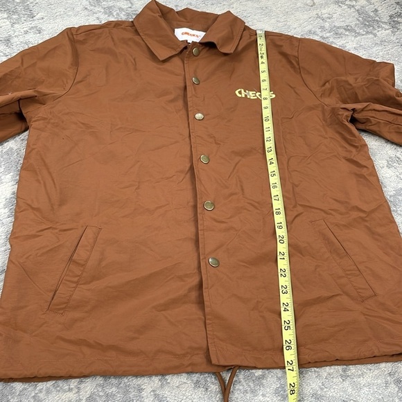 NWT Checks Butterfly Logo Graphic Nylon Jacket in Toasted Coconut Sz S - Picture 12 of 15